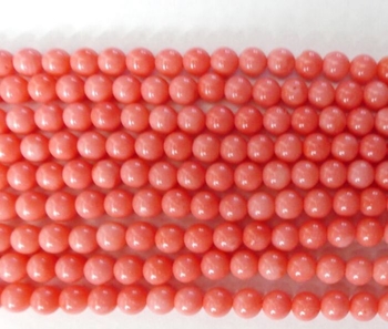 high quality Pink Coral round 06mm AAAA orange