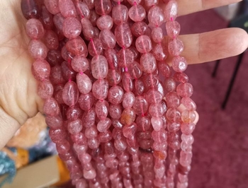 100% natural strawberry quartz  nuggets 10x8mm AAA