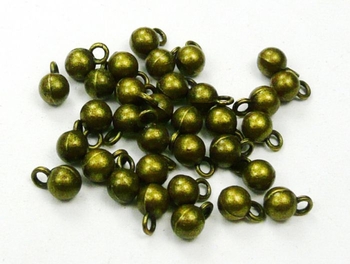 antique brass plated brass bell ball charm spacer beads 7x4mm AAA