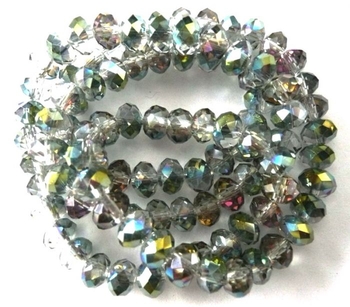 i Green Mystic Crystal faceted rondelle 6x4mm AAA