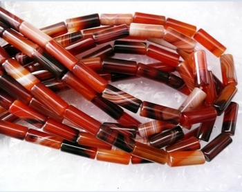 Madagascar red Agate tube 16x6mm AAA