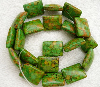 Green Mosaic Turquoise Rectangle 20x15mm AAA