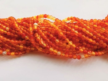 Carnelian round 04mm AAA orange red