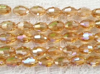 champagne Crystal drum faceted 11x8mm AAA