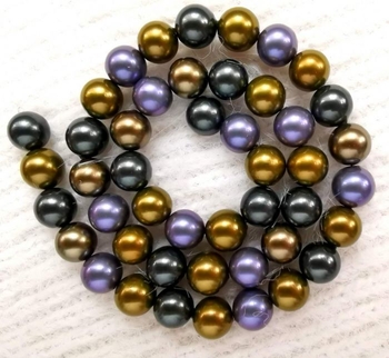 high quality genuine multiple south sea shell pearl round 8mm AAA blue brown green