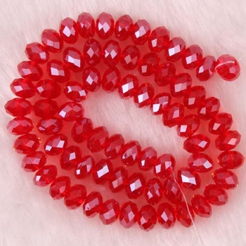 Red Crystal faceted rondelle 6x4mm AAA