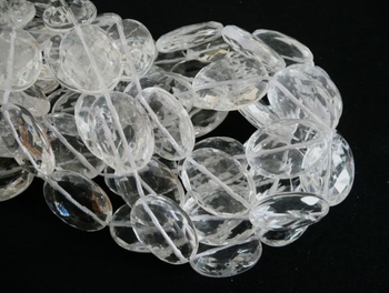 natural clear rock crystal Quartz oval faceted 18x13mm AA