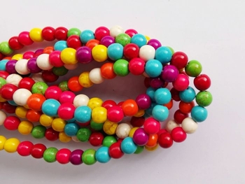 L Multi-coloured howlite round 06mm AAA