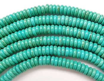 blue Turquoise Disc rondelle 8x3mm AAA