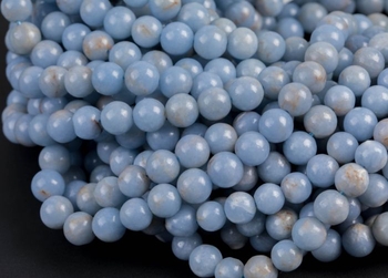 100% natural genuine blue angelite round 6mm-6.5mm AAA