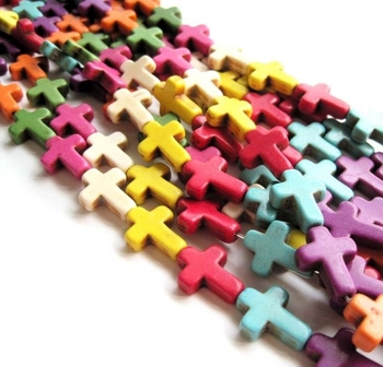 Multiple howlite crosses Carved 15x12mm AAA