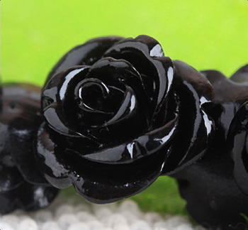 Black reformed Coral handmade rose flower 25mm