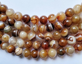 banded brown Agate round 12mm AAA striped AAA