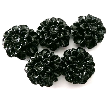 Black reformed Coral handmade dahlia flowers 10mm AAA