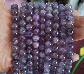 L 100% natural Amethyst round 10mm AAA