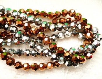 brown cooper gold Crystal round faceted 8mm AAA
