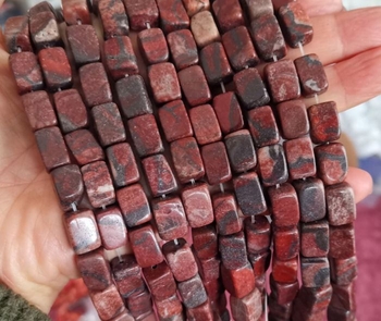 100% natural red jasper cuboid column rectangle 12x8mm AAA