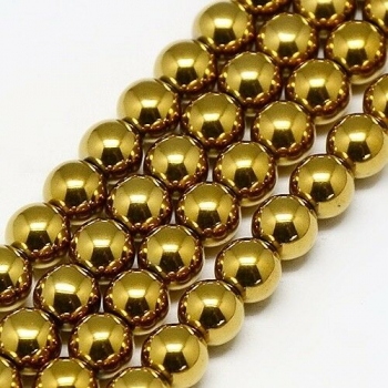 Gold Plated Hematite round 06mm AAA