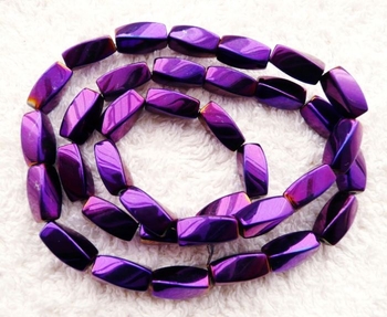 purple Hematite twist 11x5mm AAA