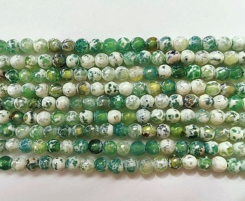 yellow Green Fire Agate round faceted 06mm AAA