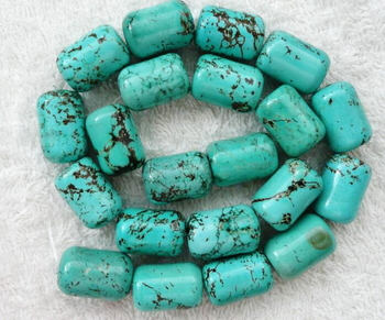 treated natural blue Turquoise tube drum 18x13mm AAA