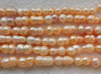 baroque peach Fresh Water freshwater Pearls peanut 8 shape 18x11mm AAA