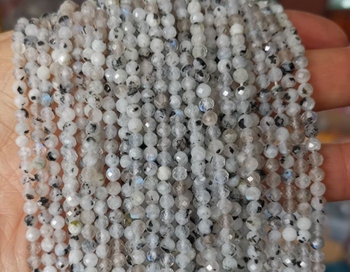 100% natural genuine moonstone round faceted about 04mm AAA black Tourmaline
