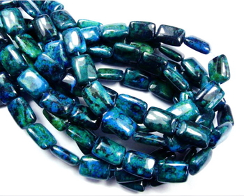 Dyed Chrysocolla rectangle 14x10mm AAA green blue