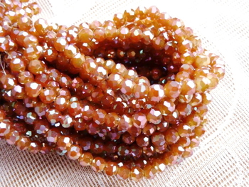 dark orange opaque Y Crystal faceted round 04mm AAA