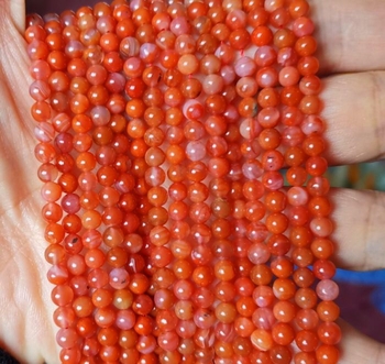 100% natural genuine Nanhong Agate (southen red agate) round 5mm AAA