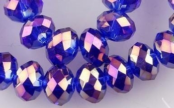 l Blue Crystal rondelle faceted 6x4mm AAA R