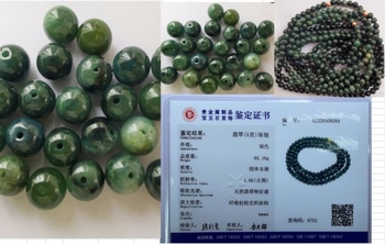 8'' 100% natural genuine Burma Myanmar jadeite jadite  round 08mm AAA