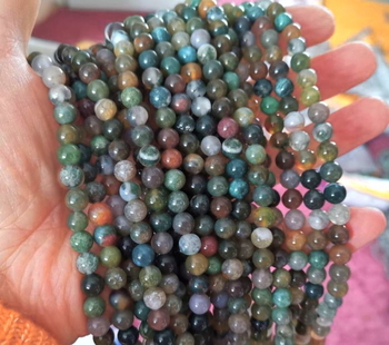 100% natural G Fancy Jasper round 5mm AAA green brown purple (indian agate)
