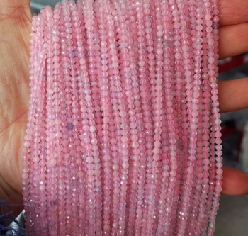 high quality 100% natural mul-ti beryl pink Morganite round faceted about 3mm AAA++
