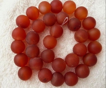 smooth frosty matt fire carnelian round 12mm AAA