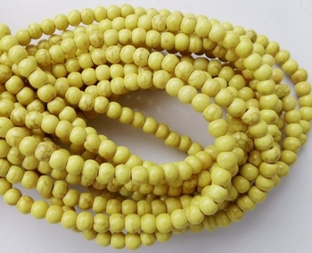 yellow howlite Round 04mm AAA