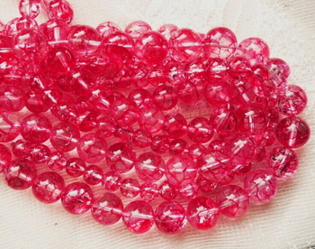 Red Crackled rock crystal quartz round 12mm-13mm AAA