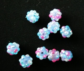 Pink Blue resin bracelet ball 10mm AAA