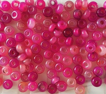 pink  Agate Big Hole Bead Fit Charm Bracelet beads 13x07mm AAA