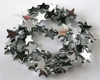Silver Plated Hematite star 10mm AAA