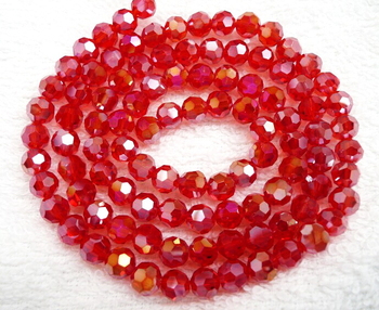 R Red Crystal round faceted 08mm AAA R
