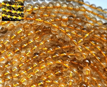 T 100% natural yellow golden Rutilated Quartz round 6mm-6.5mm AAA
