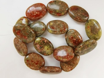 orange green Autumn Jasper oval 25x18mm AAA