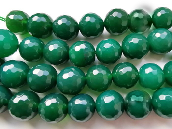 Green Agate round faceted 13mm AAA