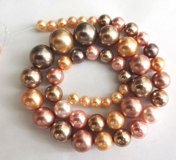 Multiple south sea shell Pearl graduated round 6mm-14mm AAAA