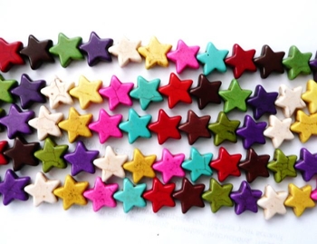 Multiple howlite Star carved 15mm AAA