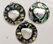 Abalone Shell heart coin pendant 60mm AAA
