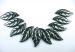 grey Hematite carved leaves pendants 27x12mm AAA