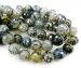 Black White grey Dragonvein Agate round faceted 14mm AAA L