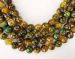Green yellow orange Fire dragonvein Agate round faceted 14mm AAA